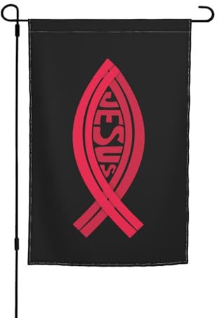 Christliche Flaggen mit Jesus-Motiv, Gartenflagge, perfekte Dekoration, Hofbanner, 30,5 x 45,7 cm, doppelseitige Außendekoration, Party-Wandteppich, Bauernhaus-Heimdekor-Banner