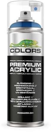COLORS Premium Acrylic Sprühfarbe 400ml – Hochdeckender Sprühlack für Innen & Außen, Spraydose für DIY-Projekte - RAL 5017 - Verkehrsblau Glanz