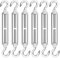 Tenditore Occhiello Acciaio Inox M5, 6 Pezzi Tenditore Fune Tension Tirante Gancio & Gancio Regolabile Tendicintura Filo, Hook & Hook per Tende da Sole, Corda da Arrampicata, Filo di Acciaio（CC）