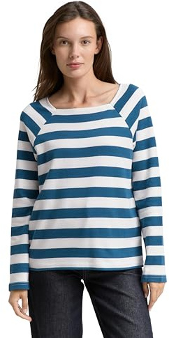 TOM TAILOR Damen Langarmshirt mit Streifenmuster