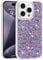 LCHULLE Designed for iPhone 15 Pro Case,Women Girls Glitter Bling Shockproof Bumper Cover,Cute Sparkly Shiny Slim Fit Protective Phone Case for iPhone 15 Pro 6.1 inch,Purple