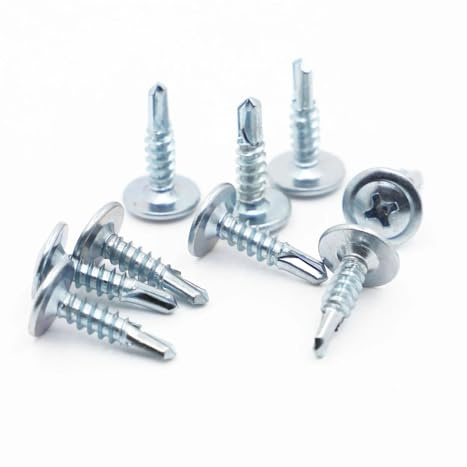 KSeSii 50 Uds M4.2 Tornillo de Cola de Milano Tornillos de perforación chapados en Zinc Tornillos autoperforantes de Cabeza Plana Grande Tornillos de Cola de Taladro Cruzado(16mm)