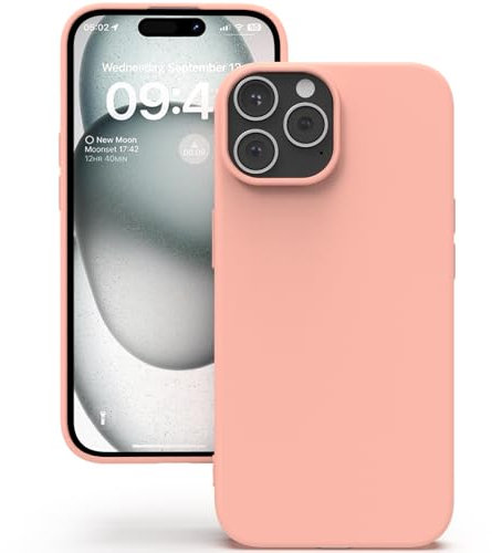 YATWIN Cover per iPhone 15 Pro Max, Custodia in Silicone Morbido con Tagli di Precisione per Fotocamera, Design Ultra Sottile, Protezione 360° con Bordi Rialzati, ‌Rosa‌
