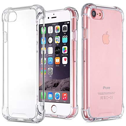 PHONILLICO Coque Antichoc pour iPhone 8 Plus - Protection Gel TPU Transparent Silicone Souple Absorbption Choc Ultra Mince
