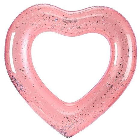 Anello da nuoto a forma di cuore, 120 cm, gonfiabile, per piscina, spiaggia, feste (oro)