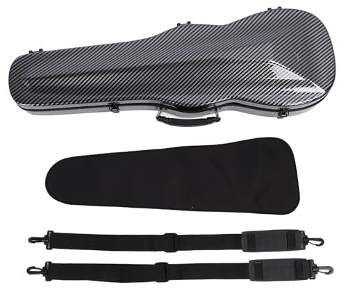 Custodia di Violino in Fibra di Carbonio 4/4 Nera con Tracolla Regolabile Alla Spalla Regolabile Leggera e Portatile