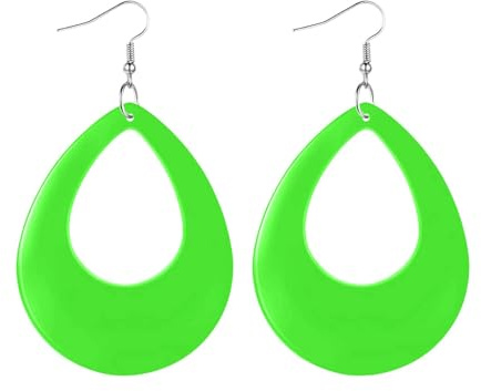 Generisch X Ohrringe Halloween-Ohrringe für Damen im Neon-Wassertropfen-Stil, Retro-Anhänger, Acryl-Anhänger, geeignet für 80er-Halloween-Partys Knopf Ohrstecker