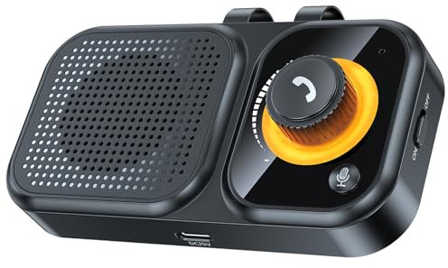 Kit vivavoce per auto Bluetooth 5.4 Altoparlante per auto per chiamata Musica Altoparlante wireless in auto con clip per visiera per supporto telefono cellulare Siri Voice Assistant Motion Auto su 2
