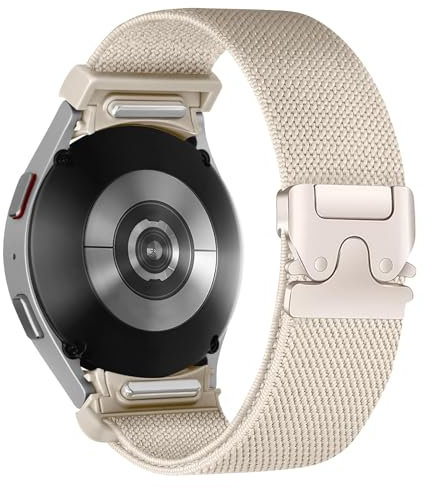 Elastisches Nylon Armband für Samsung Galaxy Watch 7/6/5/4 40mm 44mm/Watch 6 Classic Armband 47mm 43mm/4 Classic Band 46mm 42mm/5 Pro 45mm/FE Herren/Damen,Ein Klick Keine Lücke Sport Loop Armbänder