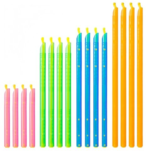 LifgWas 16 Verschlüsse für Lebensmittelbeutel, wiederverwendbar, luftdichte Clips für Lebensmittelbeutel, in 4 Größen (12/19/22,5/28,5 cm) und Farben, für Küche, Aufbewahrung von Mehl, Getreide