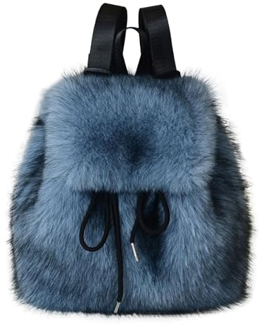 Mochila de para Mujer Bolso Estilo Pelo Falso con Cordón | Bolso de Felpa con Correa Ajustable para Hombro Para Niñas, Viaje de Invierno, Actividades al Aire Libre, Senderismo,