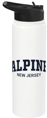 Alpine New Jersey Vintage Distressed Arch Text Stainless Steel Insulated Water Bottle