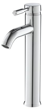 Eridanus Rubinetto Bagno Lavabo Bocca Miscelatore Monocomando per Lavandino Rubinetto Lavabo Bidet Vasca Alto Acqua Fredda e Calda Cromo - Argento