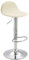 CLP 2er Set Barhocker Lana V2 Mit Kunstlederbezug I 2 x Höhenverstellbarer Barstuhl Mit Lehne, Farbe:Creme, Gestell Farbe:Chrom
