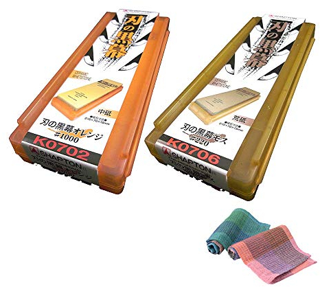 Shapton Pro Schleifsteine #220, #1000, Küchentuch