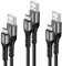 Fasgear USB C Cable, 3 Pack 3ft USB A TO Type C Charging - Nylon Braided USB C Sync Cable Compatible with Galaxy S10 S9 Moto G7 Oneplus 7pro Nokia 7.1 Sony Xperia L1 Huawei P20 Lite (Grey)