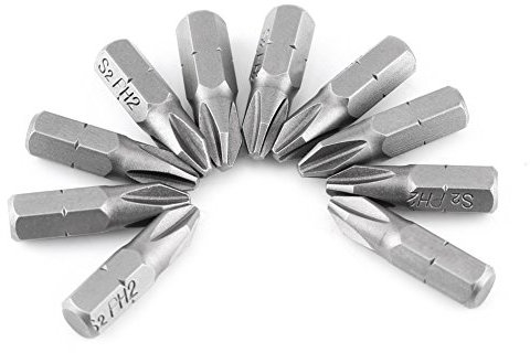 10 Stück Magnetische Schraubendreher Bits, 25 mm Länge 1/4 Zoll Stahl Sechskantschaft, PH2 Kreuzschlitz Schraubendreher Bits