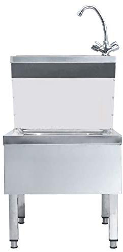 Festnight Gastro-Handwaschbecken mit Wasserhahn Freistehend Edelstahl Gastronomie Waschtisch Waschbecken Spülbecken Gastrobecken Ausgussbecken Edelstah 50 x 60 x 109 cm (L x B x H)