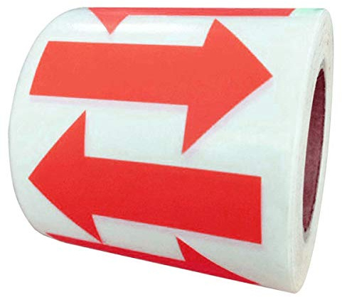 Rote Pfeil-Aufkleber, Etiketten, 5 x 4 cm, selbstklebend, 500 Stück pro Rolle