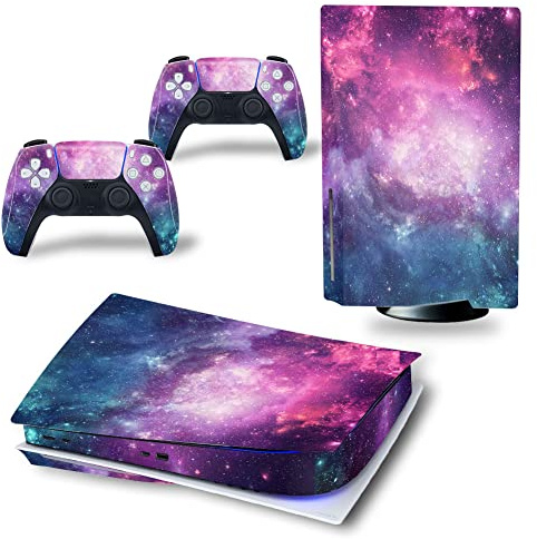 UUShop Autocollant pour console Playstation PS5 CD Disk Edition et manettes Violet Nebula