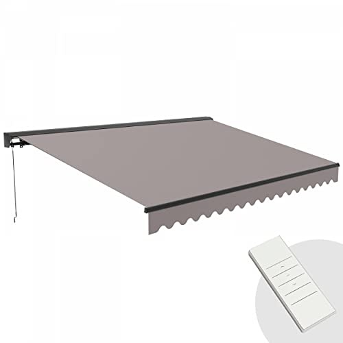 Elektrische Markise, 3 x 4 m, aus Aluminium, Taupe