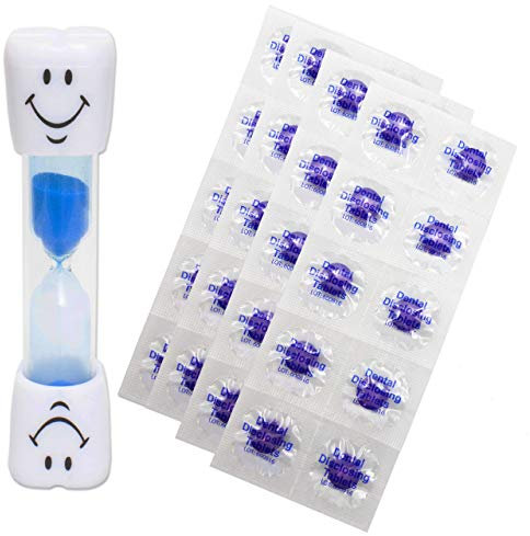 Smile Toothbrush Timer & 40 Disclosing Tablets (Blue Timer)