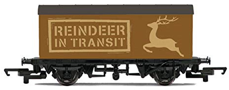 Hornby Wagons R60053 - Carro con renna di Babbo Natale, giocattolo per treno, carri e merci calibro 00 per set di treni, modelli per adulti, in scala 1:76, regalo modello in scala 1:76, rosso
