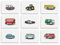 Hambient Poster Kinderzimmer - Bilder Babyzimmer Deko, Junge, Mädchen - Wandbilder, Kinderposter, Dekoration - 6er Bild Set (21 x 30 cm - Ohne Rahmen, Feuerwehrauto Polizeiauto Bus)