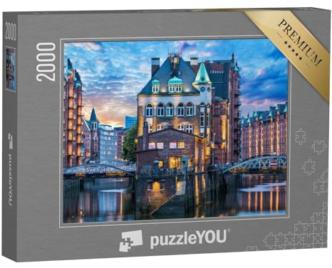 puzzleYOU: Puzzle 2000 Teile „Hamburg: Alte Speicherstadt“ – aus der Puzzle-Kollektion Deutschland, Flüsse & Seen