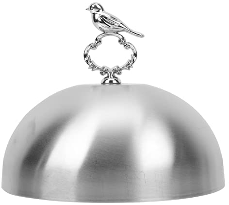 Cabilock Speiseglocke Edelstahl Tellerglocke Schmelzkuppel Teppanyaki Deckel Burger Dome Käseglocke Burgerhaube Fliegenhaube Lebensmittel Abdeckung Abdeckhaube für Steak Cheese Burger Speise