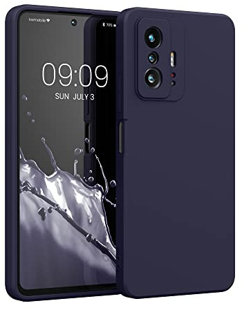 kwmobile Hülle kompatibel mit Xiaomi 11T / 11T Pro Hülle - gummierte TPU Silikon Handyhülle - Schutzhülle für kabelloses Laden - Case in Heidelbeerblau