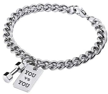 Wendalern Punk Cuban Chain Armbänder Silber Quadrat Hantel Armband Liebhaber Freundschaftsarmband Cuban Link Chain Armbänder Schmuck Für Frauen Mädchen