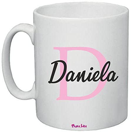 Regali Pazza idea Tazza Mug Con Nome Daniela Personalizzabile Con Iniziale In Ceramica - 300ml - Ceramica Resistente - Stile Elegante - Collezione Gadgets