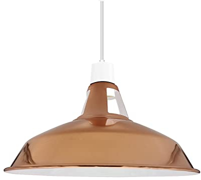 LEDsone Rose Gold Metal Lamp Shades in a Retro Modern Style Antique Shades for Ceiling Lights, Lampshades for Vintage Industrial Pendant Lights Bedroom, Kitchen, and Bathroom
