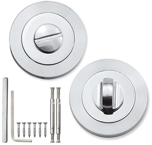 Bwintech 1 Pair 52MM Dual Color Bathroom Escutcheon Polished Nickel Turn and Release Set