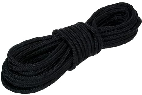 NAJDER - Polypropylen-Seil Textilseil Leine Schnur - Geflochtenes Seil Flechtleine mit Traglast bis 4200 N - Polypropylenseil 6 mm in Schwarz - 10 Meter