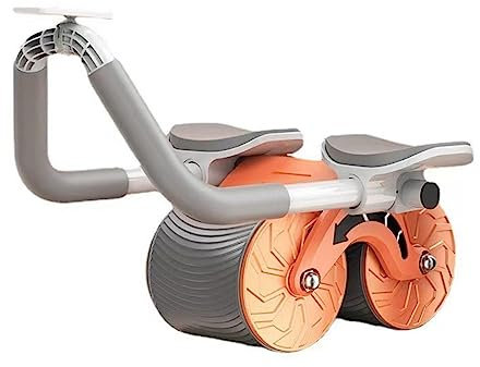 MINGPINHUIUS Automatic Rebound Wheel, Ab Roller Bauchtrainer mit Timer und Kniematte, Core Roller, Automatisches Rebound Aabdominal Wheel Fitnessgeräte (Orange)