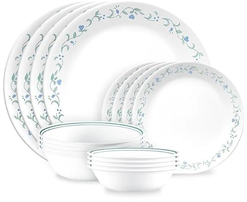 Corelle Country Cottage 16-Piece Mugless Dinnerware Set, Service for 4