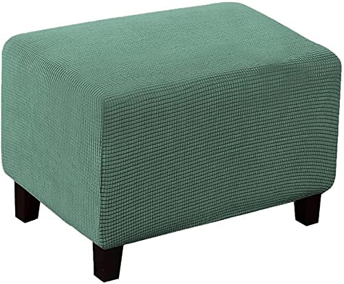 Fußhocker-Bezug, weicher Stretch-Fußhocker-Bezug für Hocker und Aufbewahrungsmöbel, zusammenklappbar für Wohnzimmer, mit rutschfester, elastischer Unterseite (S, M)
