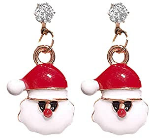 Ohrringe Silber 925 Creolen Weihnachtsdeko Weihnachtsohrringe für Frauen Feiertagsohrringe für Mädchen Schleife Weihnachtsbaum Schneeflocke Ohrringe Weihnachtsohrringe Masse für (Green, One Size)