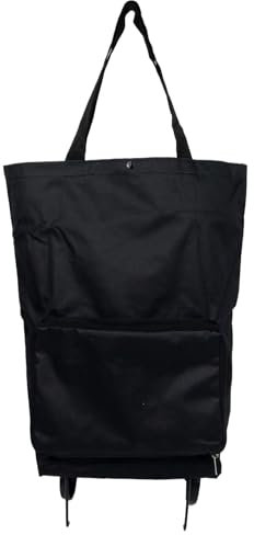 Oxford Cloth Shopping Trolley Bags - 30L Foldable Grocery Bags with Wheels and Zippered Reusable Tote