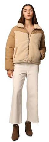 ONLY Damen Onlsiena Teddy Mix Puffer Cc OTW Jacke, Beige, XS