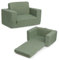 BEJOY Kindersofa Aufklappen 2-in-1 Schlafsofa, Kindersessel, Teddyfell Kinder Couch Sofa Ausklappbar für Kinderzimmer Kindertags- und Geburtstagsgeschenk für Mädchen und Jungen, Lorbeergrün