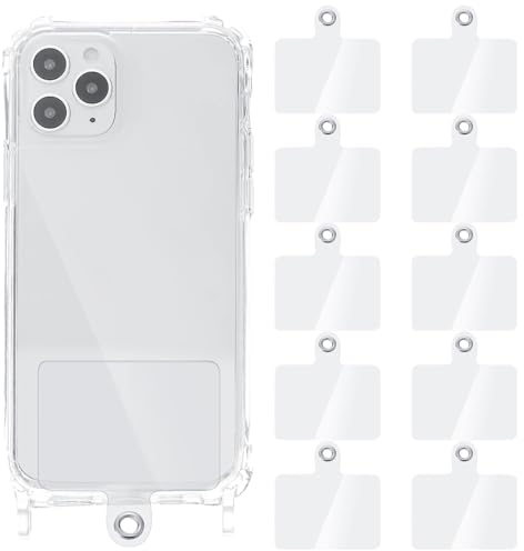IBXWMNG Lot de 10 lanières transparentes avec anneau en métal pour téléphone portable, adapté à tous les modèles. Parfait pour remplacer vos vieux onglets de manière universelle et sécurisée