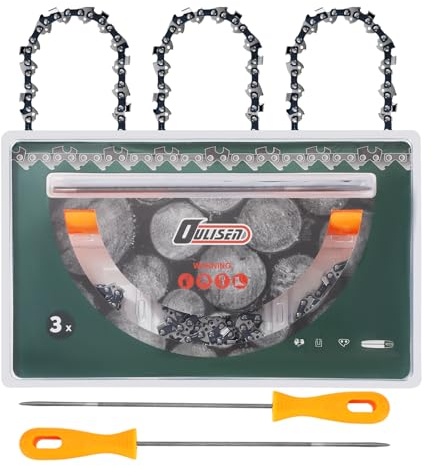 Oulisen 16 Inch Chainsaw Chain 3/8 LP Pitch .043'' Gauge 56 Drive Links Low-kickback Fits Milwaukee M18, Dewalt and More, R56 (2 Chains) (90MOPX56)