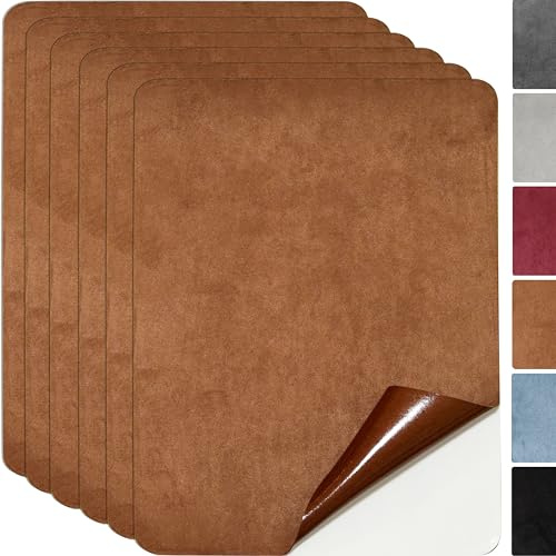 Mikrofaserstoff Selbstklebend,6 stuck 20 * 30cm Flicken Selbstklebend Stoff,Stoff Reparatur Patches Selbstklebend,Wildleder Optik Kunstleder (Braun)