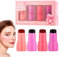 Milk Jelly Blush,1/2/4 Stück Milk Makeup Cooling Water Jelly Tint,Milk Makeup Jelly Blush Lip Tint,Milk Lip Tint And Cheek Stain Stick,Lip And Cheek Tint Lippenstift Set Für Frauen Und Mädchen