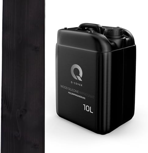Q-COVER holzimprägnierung Schwarz 10 L 2 in 1 holzschutz farbimprägnierung imprägniermittel holzschutzmittel imprägnierung abperleffekt alle holzarten holzgrundierung