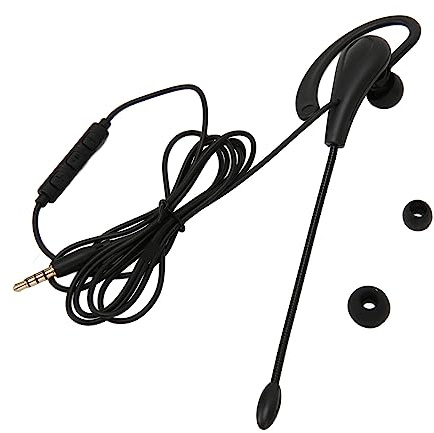 KIMISS Callnterset mit Einohr-Headset mit Mikrofon, Monaurales ABS-Kabel mit Geräuschunterdrückung, Leichtes Ohrhörer-Headset für das Büro, Schwarz (Typ-C)