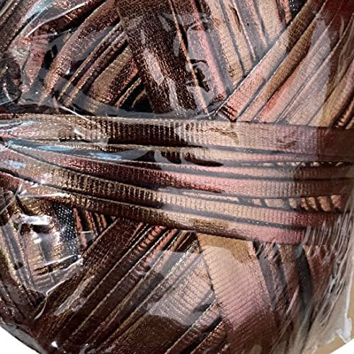 Garn, Garn zum Häkeln, 200g Metallic T-Shirt Garn Häkeln Stricken Handarbeiten Weben Ausgefallene Dickes Tuch Wolle Shinny Geldbörse Handtasche DIY(Brown 200g per ball)